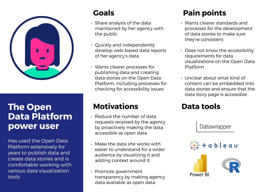 User persona for the open data platform power user